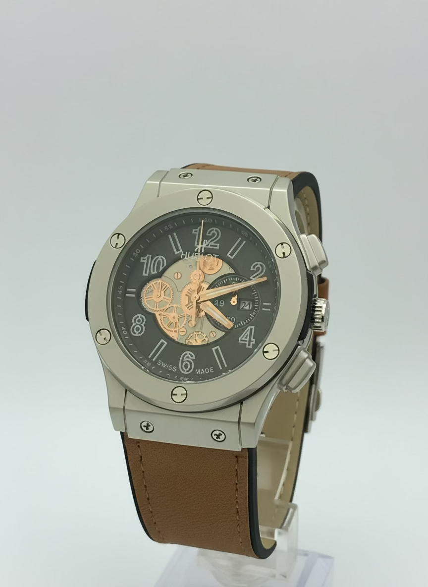 Luxury Swiss Leather Strap Watch