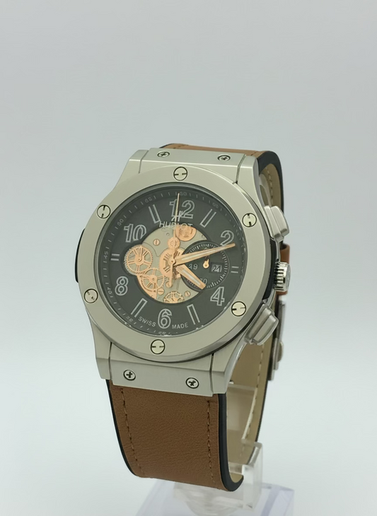 Luxury Swiss Leather Strap Watch