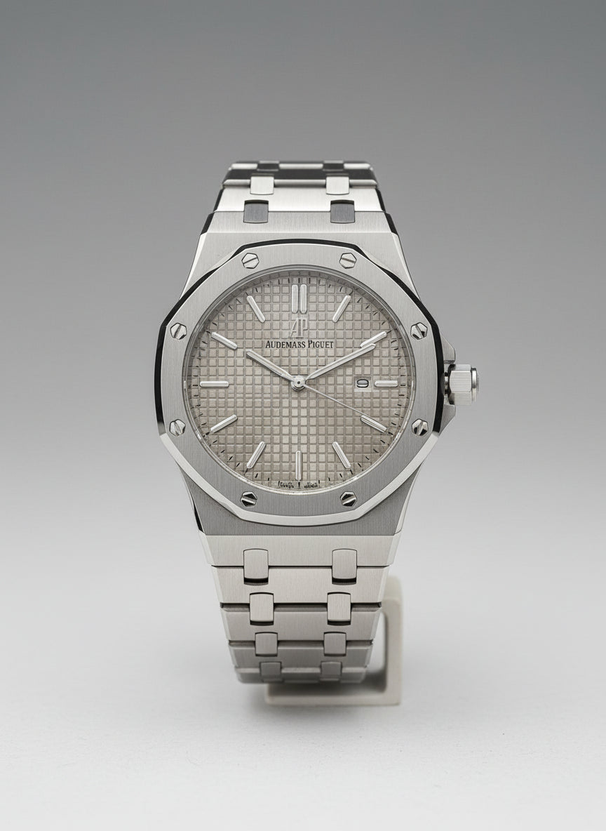 Men's Silver Chain Texture Watch