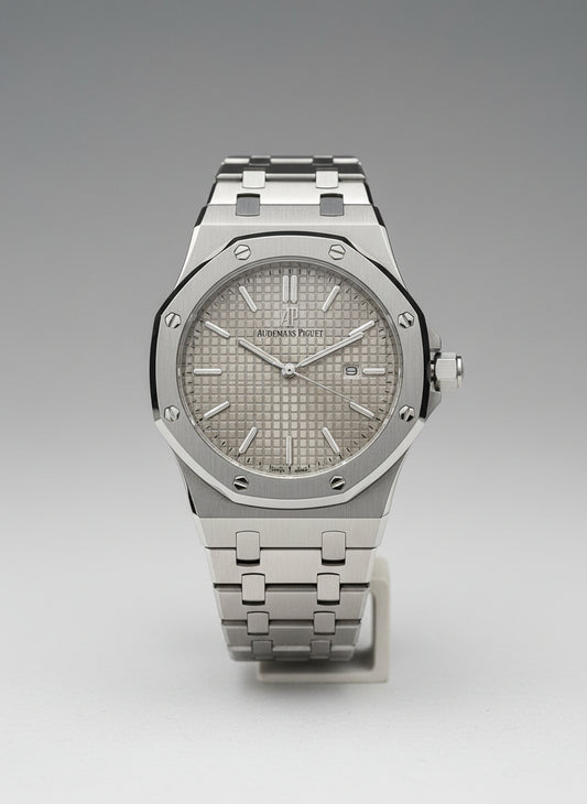 Men's Silver Chain Texture Watch