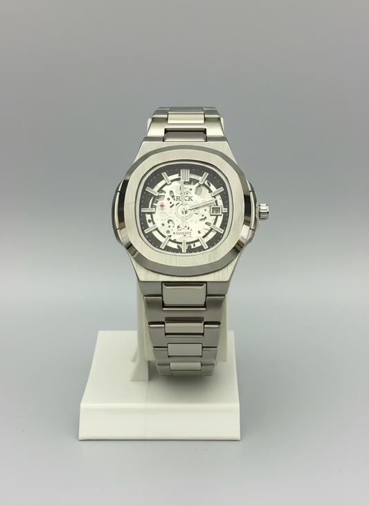 Stain Less Steel-Butterfly Buckle With Black Dial