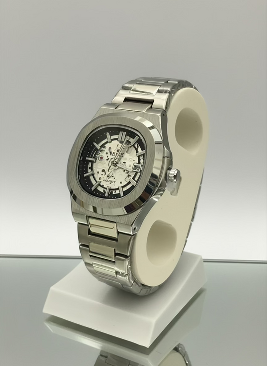 Stain Less Steel-Butterfly Buckle With Black Dial