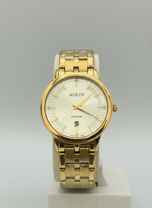 Stain Less Steel Golden Chain Fine Watch