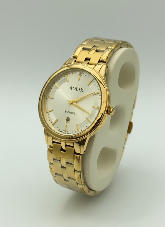 Stain Less Steel Golden Chain Fine Watch